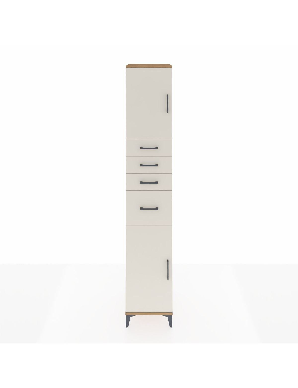 Hyperion Dolap 3 Raflı 4 Çekmeceli 2 Kapaklı 44x44x243 Çam-Aytaşı