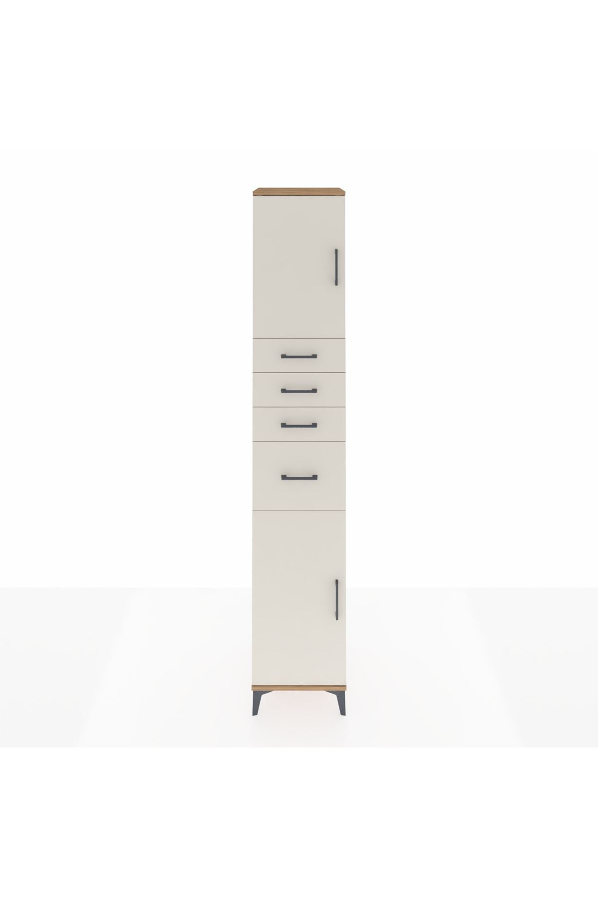 Hyperion Dolap 3 Raflı 4 Çekmeceli 2 Kapaklı 44x44x243 Çam-Aytaşı