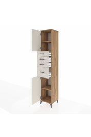 Hyperion Dolap 3 Raflı 4 Çekmeceli 2 Kapaklı 44x44x243 Çam-Aytaşı