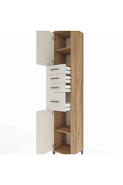 Hyperion Dolap 3 Raflı 4 Çekmeceli 2 Kapaklı 44x44x243 Çam-Aytaşı