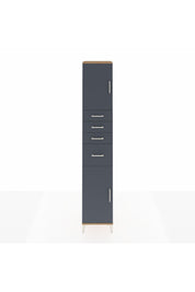 Hyperion Dolap 3 Raflı 4 Çekmeceli 2 Kapaklı 44x44x243 Çam-Antrasit