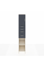 Hyperion Dolap 3 Raflı 4 Çekmeceli Tek Kapaklı 44x44x243 Aytaşı-Antrasit