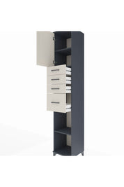 Hyperion Dolap 3 Raflı 4 Çekmeceli Tek Kapaklı 44x44x243 Antrasit-Aytaşı