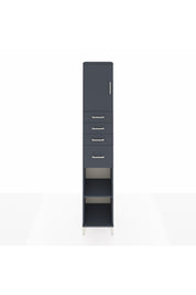 Hyperion Dolap 3 Raflı 4 Çekmeceli Tek Kapaklı 44x44x243 Antrasit-Antrasit