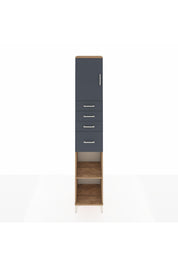 Hyperion Dolap 3 Raflı 4 Çekmeceli Tek Kapaklı 44x44x243 Çam-Antrasit