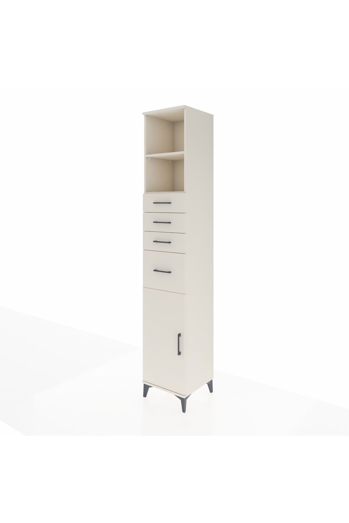 Hyperion Dolap 3 Raflı 4 Çekmeceli Tek Kapaklı 44x44x243 Aytaşı-Aytaşı