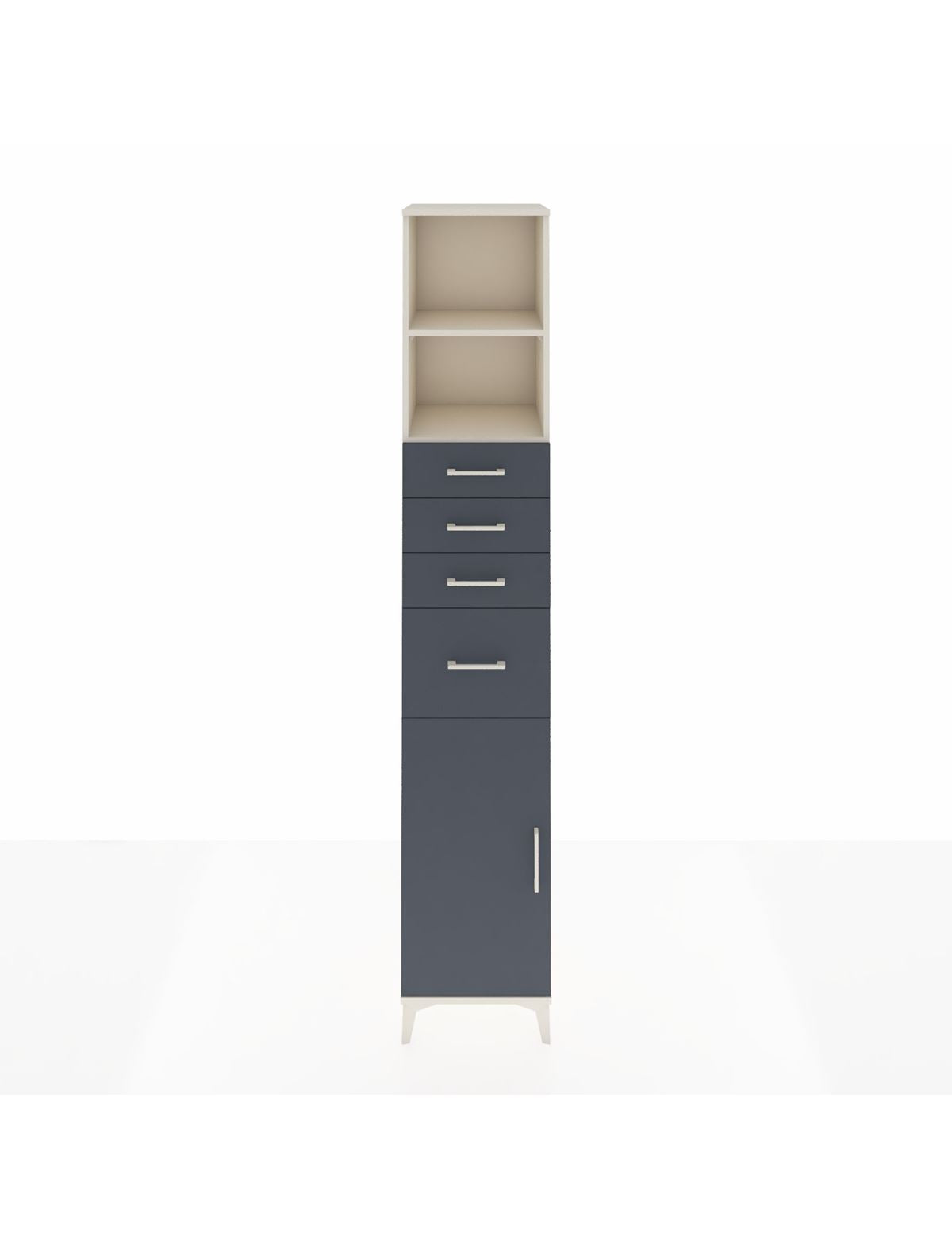 Hyperion Dolap 3 Raflı 4 Çekmeceli Tek Kapaklı 44x44x243 Aytaşı-Antrasit