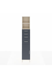 Hyperion Dolap 3 Raflı 4 Çekmeceli Tek Kapaklı 44x44x243 Aytaşı-Antrasit