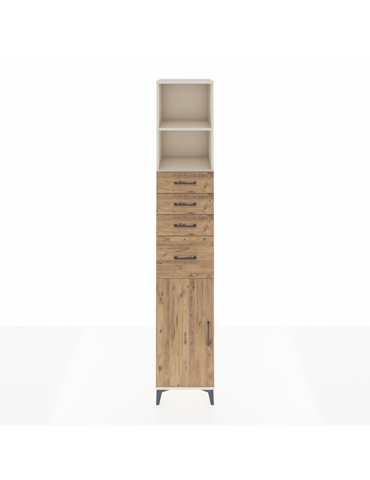 Hyperion Dolap 3 Raflı 4 Çekmeceli Tek Kapaklı 44x44x243 Aytaşı-Çam