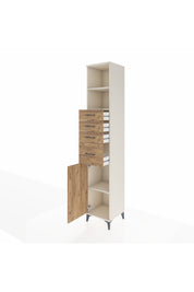 Hyperion Dolap 3 Raflı 4 Çekmeceli Tek Kapaklı 44x44x243 Aytaşı-Çam