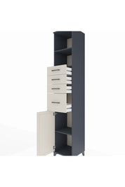 Hyperion Dolap 3 Raflı 4 Çekmeceli Tek Kapaklı 44x44x243 Antrasit-Aytaşı