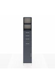 Hyperion Dolap 3 Raflı 4 Çekmeceli Tek Kapaklı 44x44x243 Antrasit-Antrasit