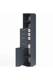 Hyperion Dolap 3 Raflı 4 Çekmeceli Tek Kapaklı 44x44x243 Antrasit-Antrasit