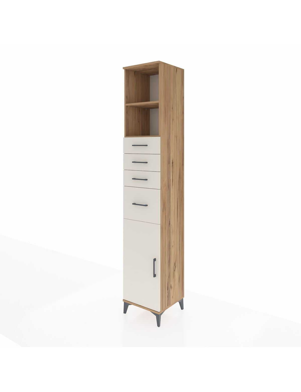 Hyperion Dolap 3 Raflı 4 Çekmeceli Tek Kapaklı 44x44x243 - S64M177V7B