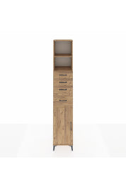 Hyperion Dolap 3 Raflı 4 Çekmeceli Tek Kapaklı 44x44x243 Çam-Çam