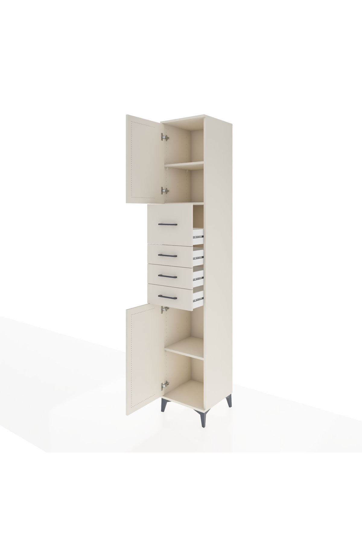 Hyperion Dolap 3 Raflı 4 Çekmeceli 2 Kapaklı 44x44x243 Aytaşı-Aytaşı