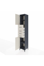 Hyperion Dolap 3 Raflı 4 Çekmeceli 2 Kapaklı 44x44x243 Antrasit-Aytaşı