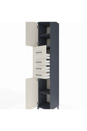 Hyperion Dolap 3 Raflı 4 Çekmeceli 2 Kapaklı 44x44x243 Antrasit-Aytaşı