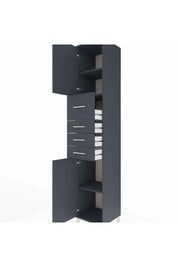 Hyperion Dolap 3 Raflı 4 Çekmeceli 2 Kapaklı 44x44x243 Antrasit-Antrasit