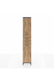 Hyperion Dolap 3 Raflı 4 Çekmeceli 2 Kapaklı 44x44x243 Antrasit-Çam