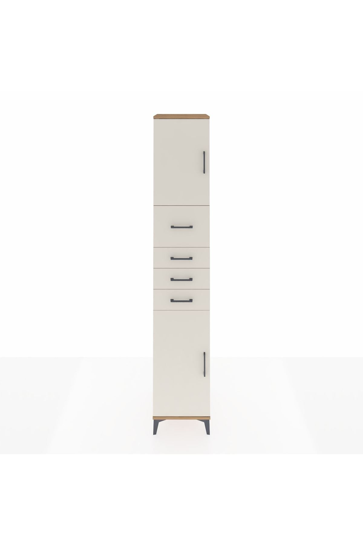 Hyperion Dolap 3 Raflı 4 Çekmeceli 2 Kapaklı 44x44x243 Çam-Aytaşı