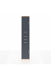 Hyperion Dolap 3 Raflı 4 Çekmeceli 2 Kapaklı 44x44x243 Çam-Antrasit