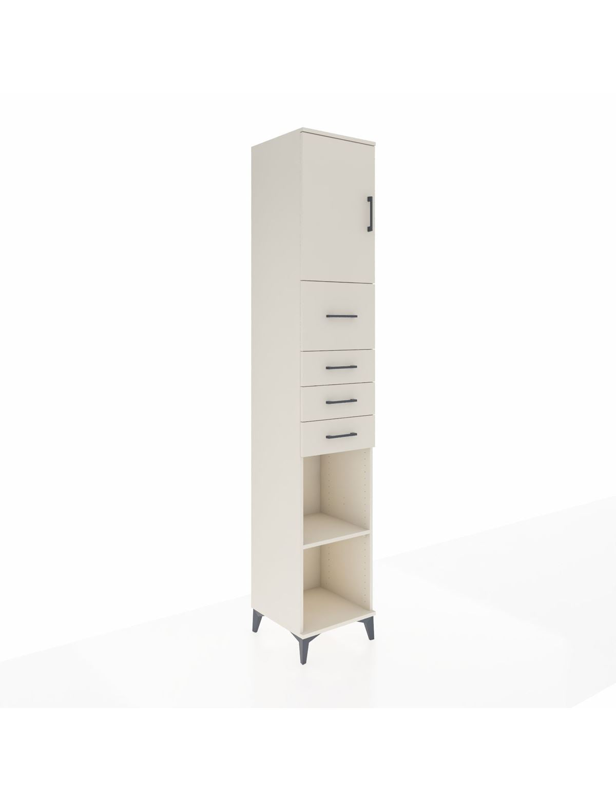 Hyperion Dolap 3 Raflı 4 Çekmeceli Tek Kapaklı 44x44x243 Aytaşı-Aytaşı