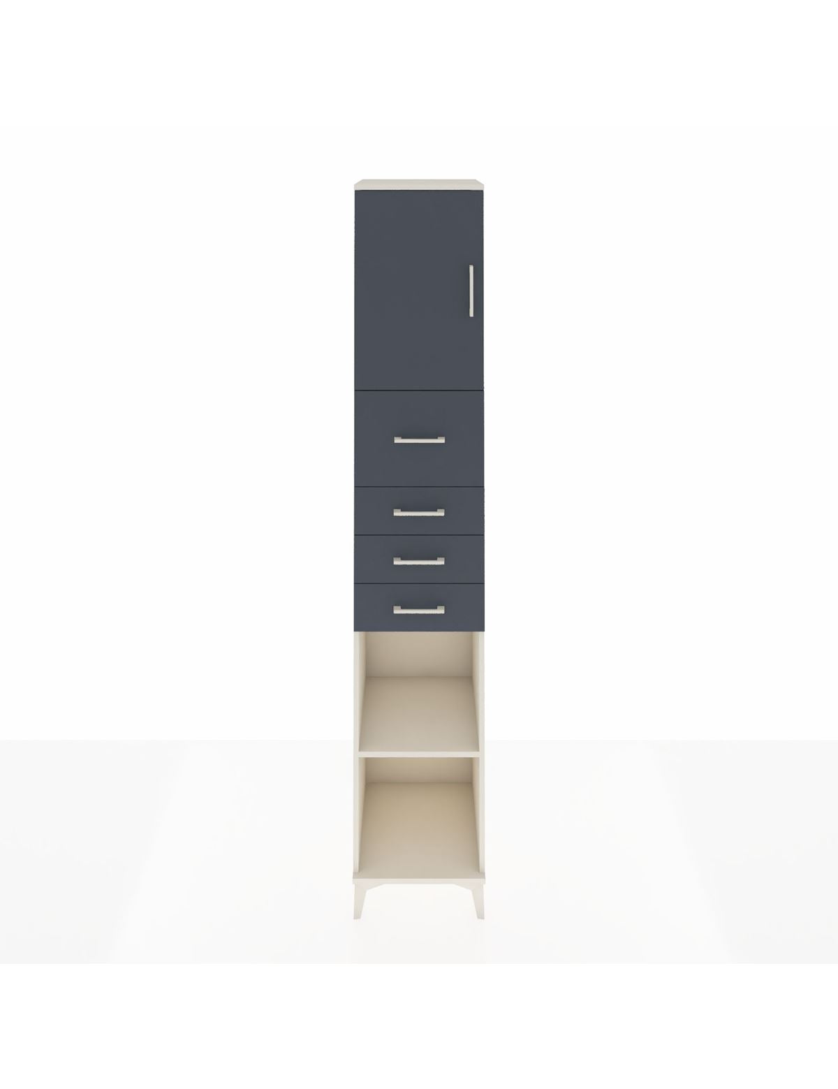 Hyperion Dolap 3 Raflı 4 Çekmeceli Tek Kapaklı 44x44x243 Aytaşı-Antrasit