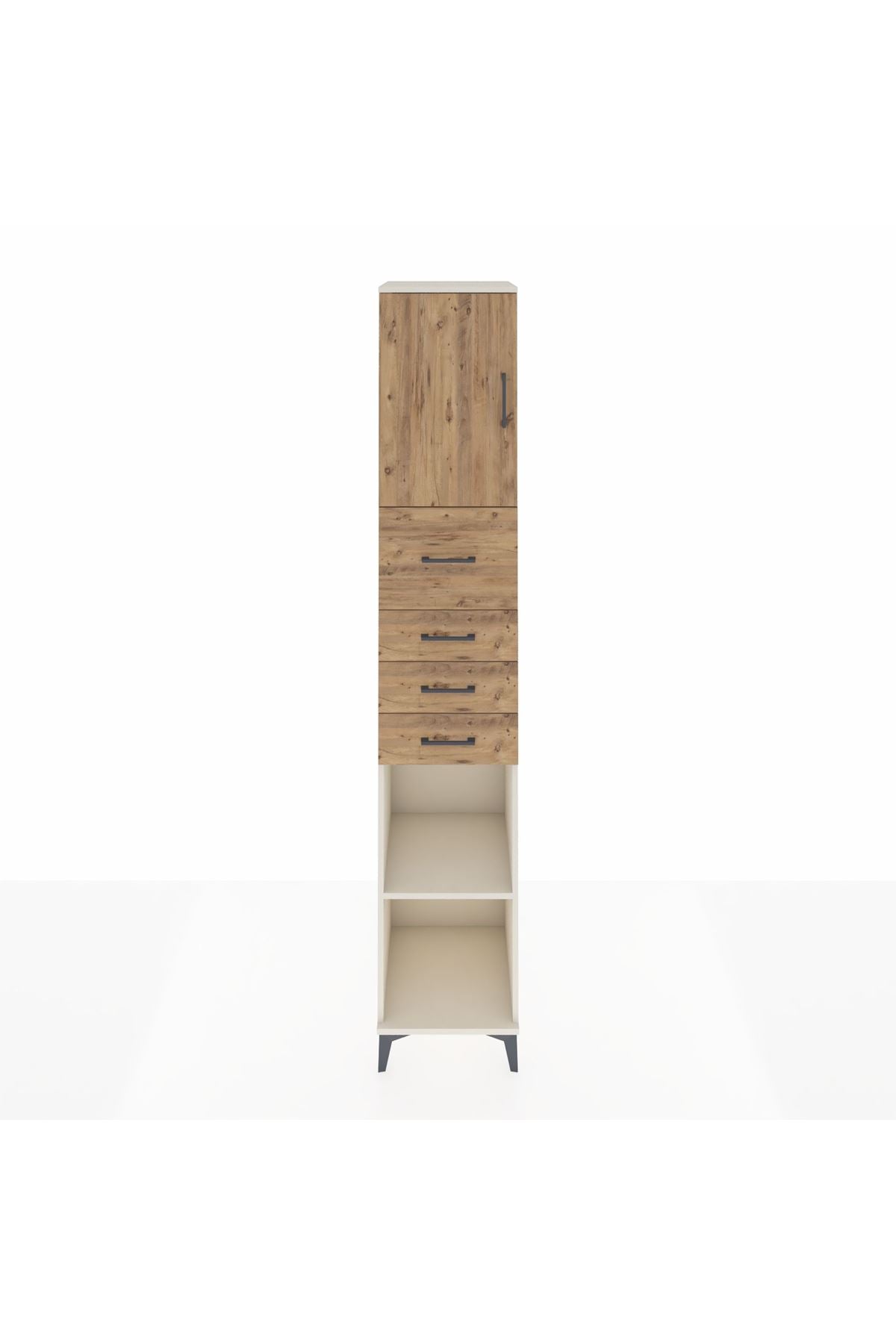 Hyperion Dolap 3 Raflı 4 Çekmeceli Tek Kapaklı 44x44x243 Aytaşı-Çam