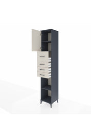 Hyperion Dolap 3 Raflı 4 Çekmeceli Tek Kapaklı 44x44x243 Antrasit-Aytaşı