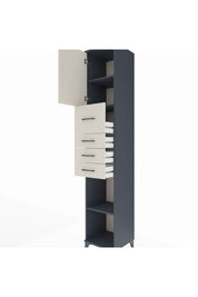 Hyperion Dolap 3 Raflı 4 Çekmeceli Tek Kapaklı 44x44x243 Antrasit-Aytaşı