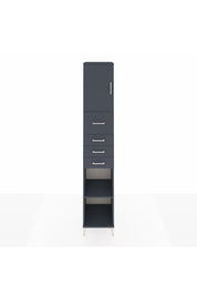 Hyperion Dolap 3 Raflı 4 Çekmeceli Tek Kapaklı 44x44x243 Antrasit-Antrasit