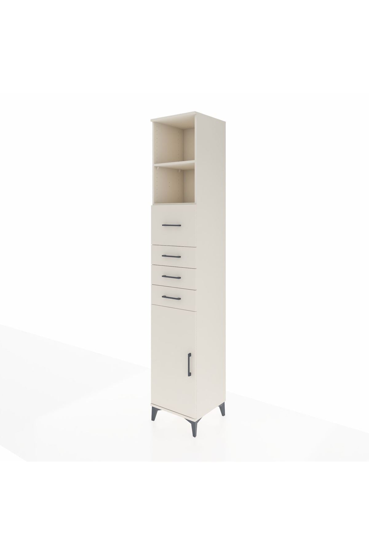 Hyperion Dolap 3 Raflı 4 Çekmeceli Tek Kapaklı 44x44x243 Aytaşı-Aytaşı