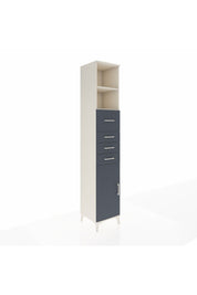 Hyperion Dolap 3 Raflı 4 Çekmeceli Tek Kapaklı 44x44x243 Aytaşı-Antrasit