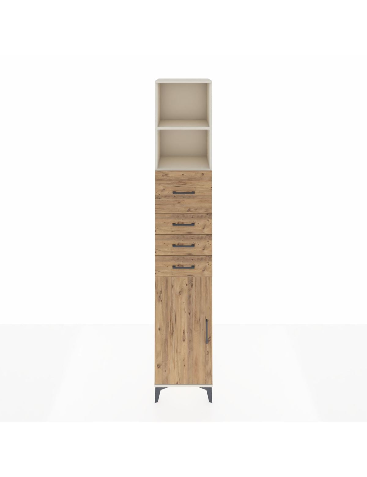 Hyperion Dolap 3 Raflı 4 Çekmeceli Tek Kapaklı 44x44x243 Aytaşı-Çam