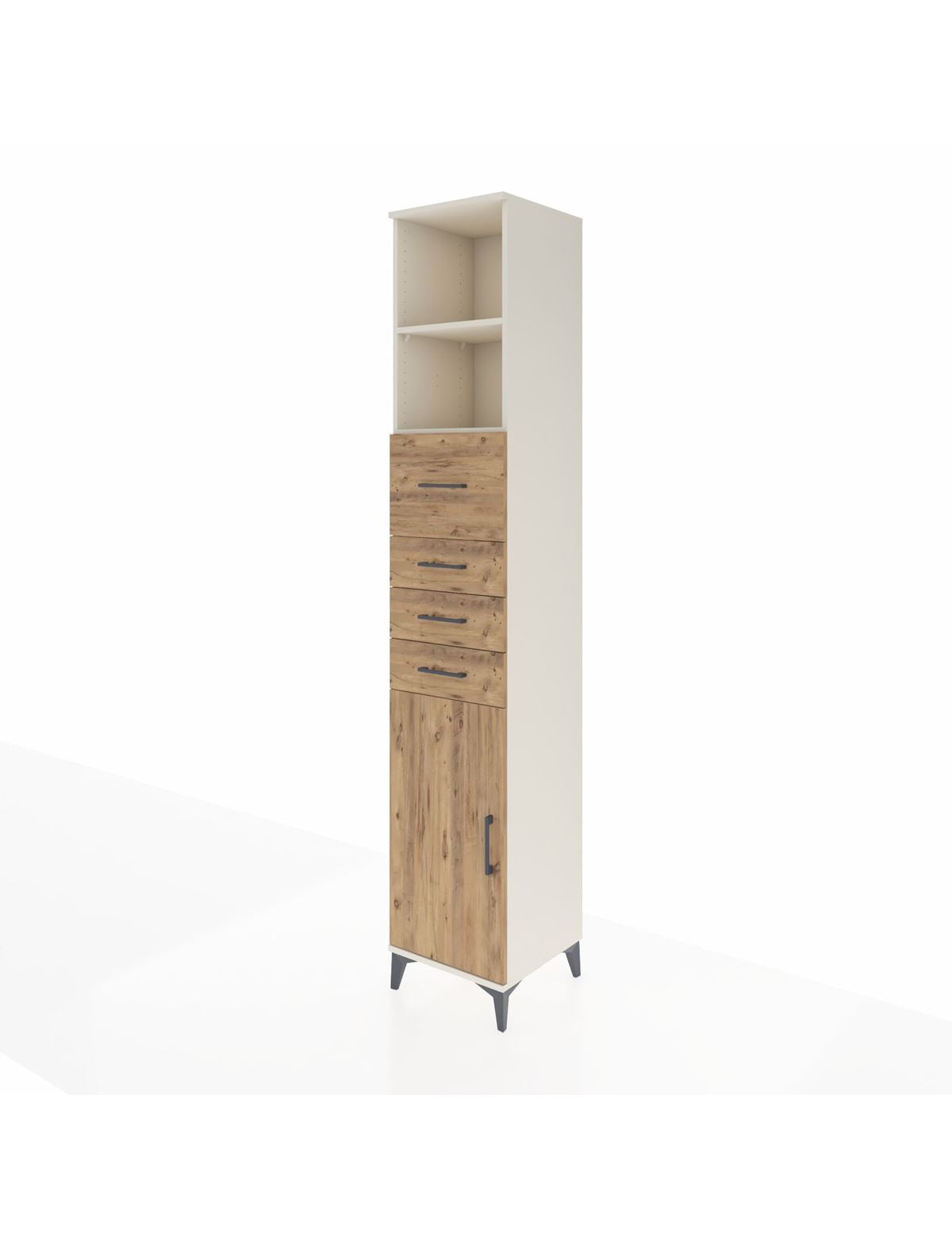 Hyperion Dolap 3 Raflı 4 Çekmeceli Tek Kapaklı 44x44x243 - S64M180V3B
