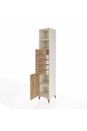 Hyperion Dolap 3 Raflı 4 Çekmeceli Tek Kapaklı 44x44x243 Aytaşı-Çam