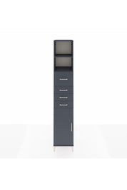 Hyperion Dolap 3 Raflı 4 Çekmeceli Tek Kapaklı 44x44x243 Antrasit-Antrasit