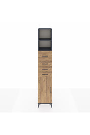 Hyperion Dolap 3 Raflı 4 Çekmeceli Tek Kapaklı 44x44x243 Antrasit-Çam