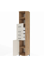 Hyperion Dolap 3 Raflı 4 Çekmeceli Tek Kapaklı 44x44x243 Çam-Aytaşı