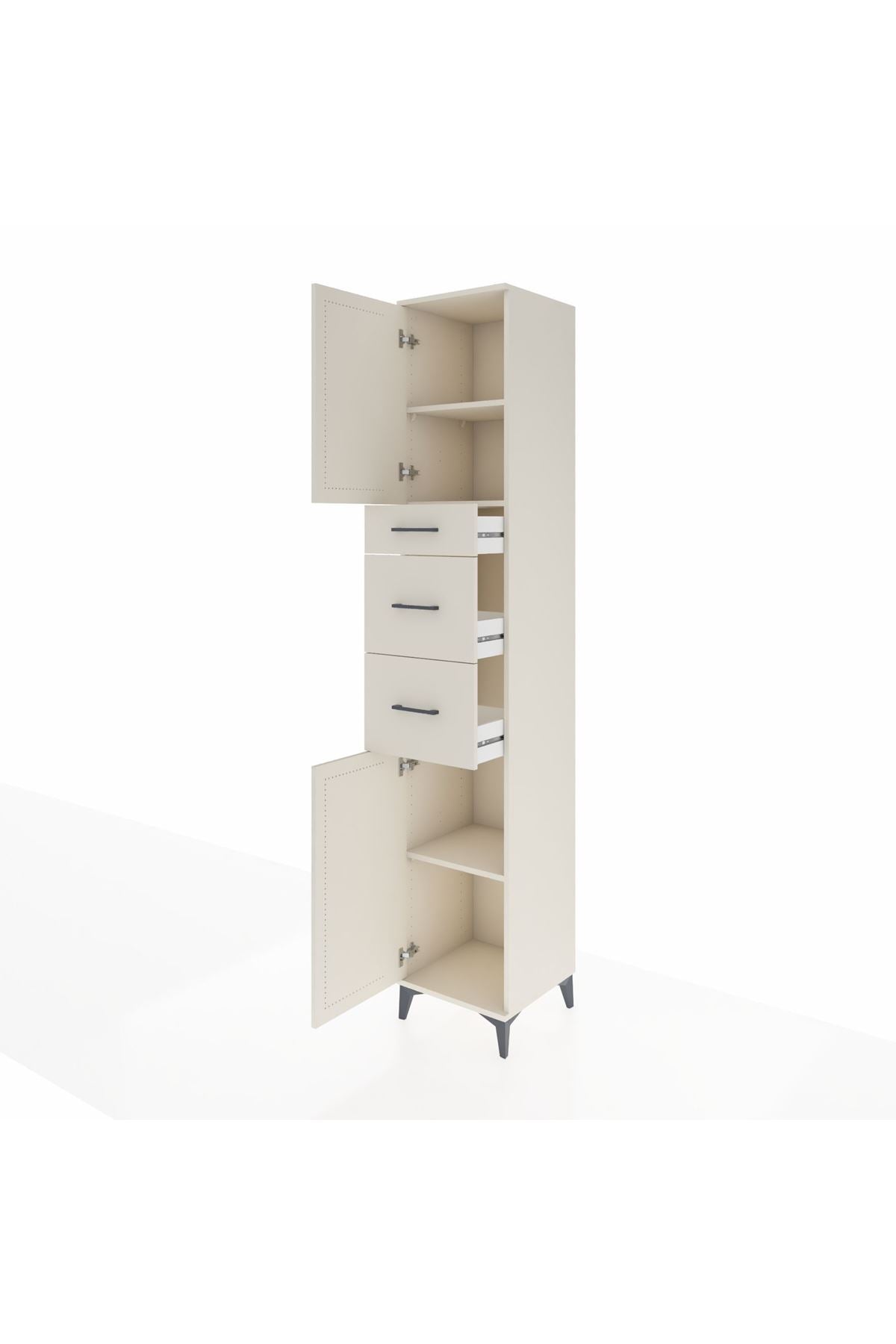 Hyperion Dolap 3 Raflı 3 Çekmeceli 2 Kapaklı 44x44x243 Aytaşı-Aytaşı