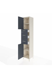 Hyperion Dolap 3 Raflı 3 Çekmeceli 2 Kapaklı 44x44x243 Aytaşı-Antrasit