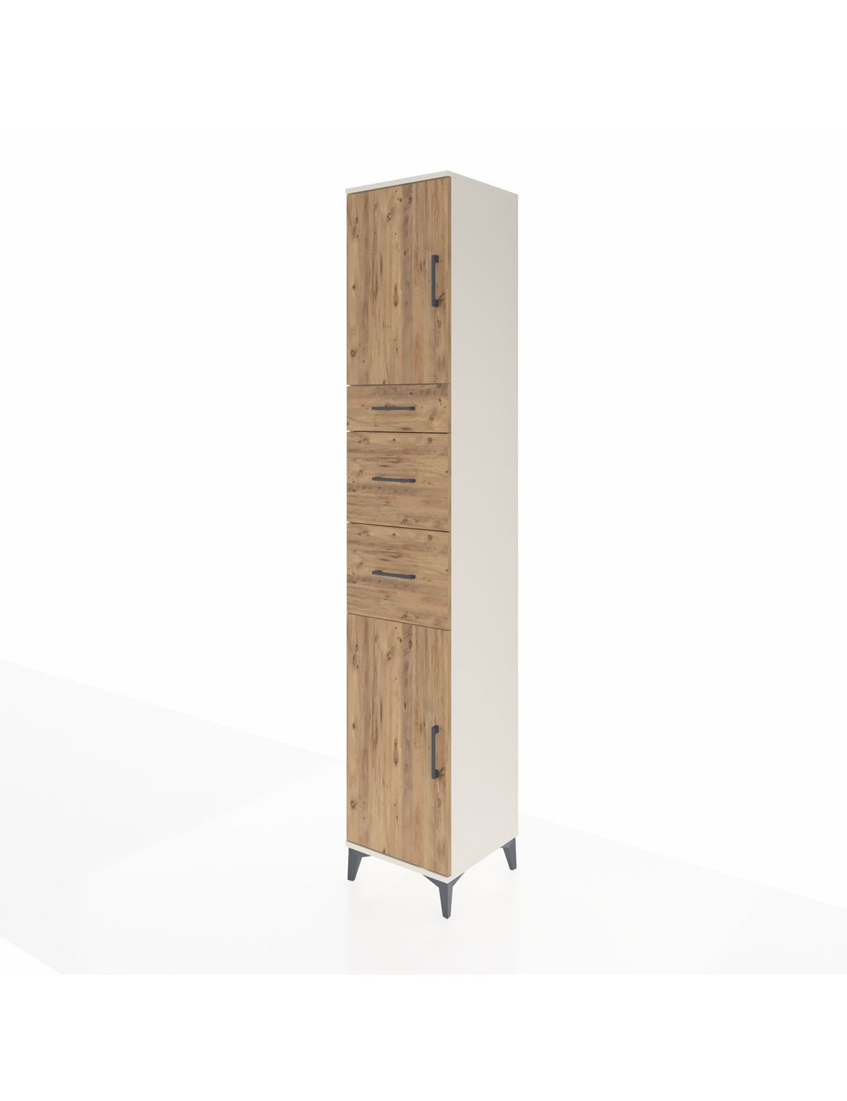 Hyperion Dolap 3 Raflı 3 Çekmeceli 2 Kapaklı 44x44x243 - S64M181V3B