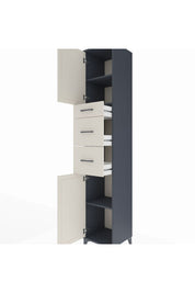 Hyperion Dolap 3 Raflı 3 Çekmeceli 2 Kapaklı 44x44x243 Antrasit-Aytaşı