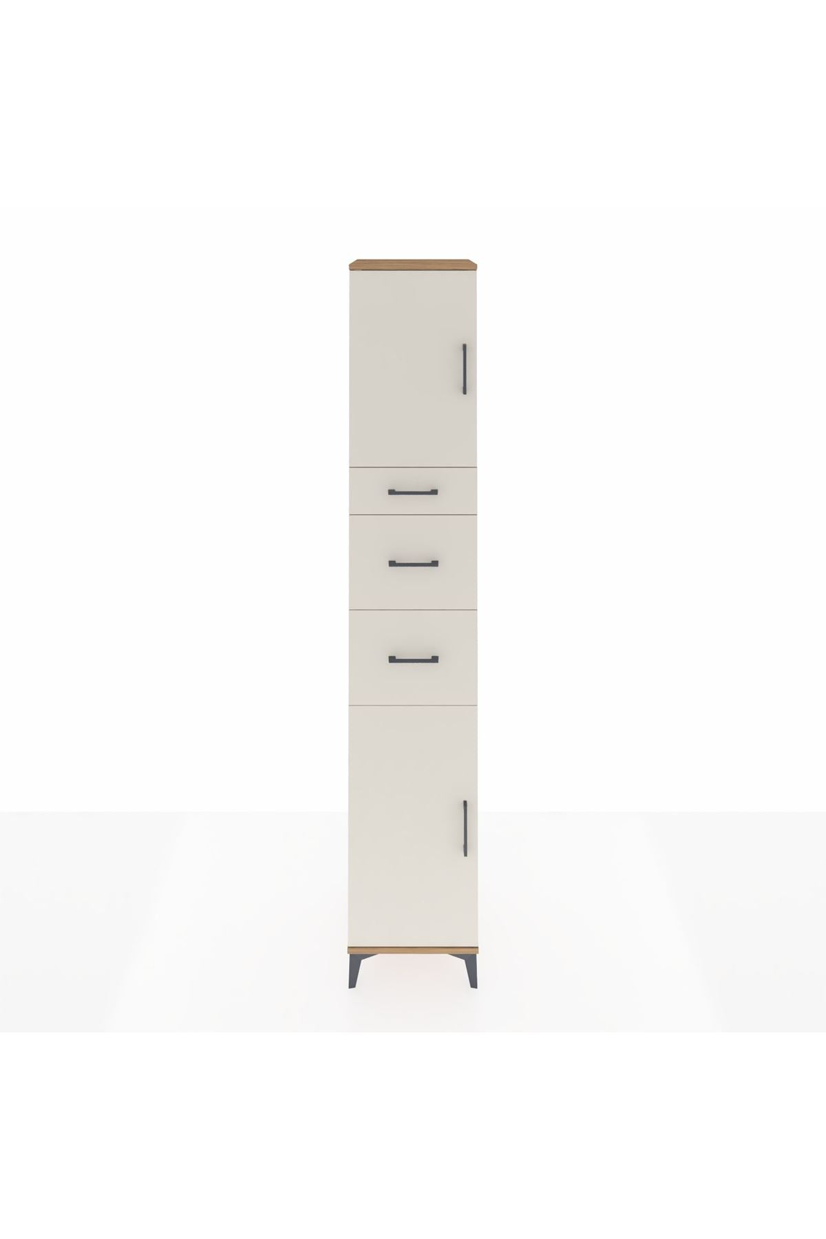 Hyperion Dolap 3 Raflı 3 Çekmeceli 2 Kapaklı 44x44x243 Çam-Aytaşı