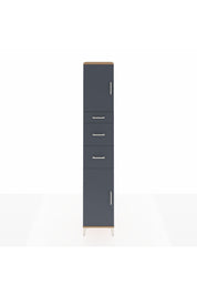 Hyperion Dolap 3 Raflı 3 Çekmeceli 2 Kapaklı 44x44x243 Çam-Antrasit