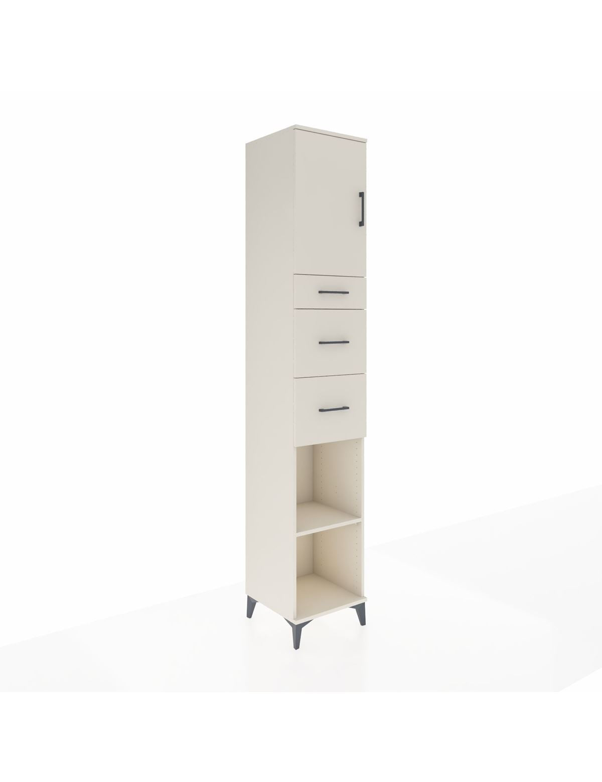 Hyperion Dolap 3 Raflı 3 Çekmeceli Tek Kapaklı 44x44x243 Aytaşı-Aytaşı