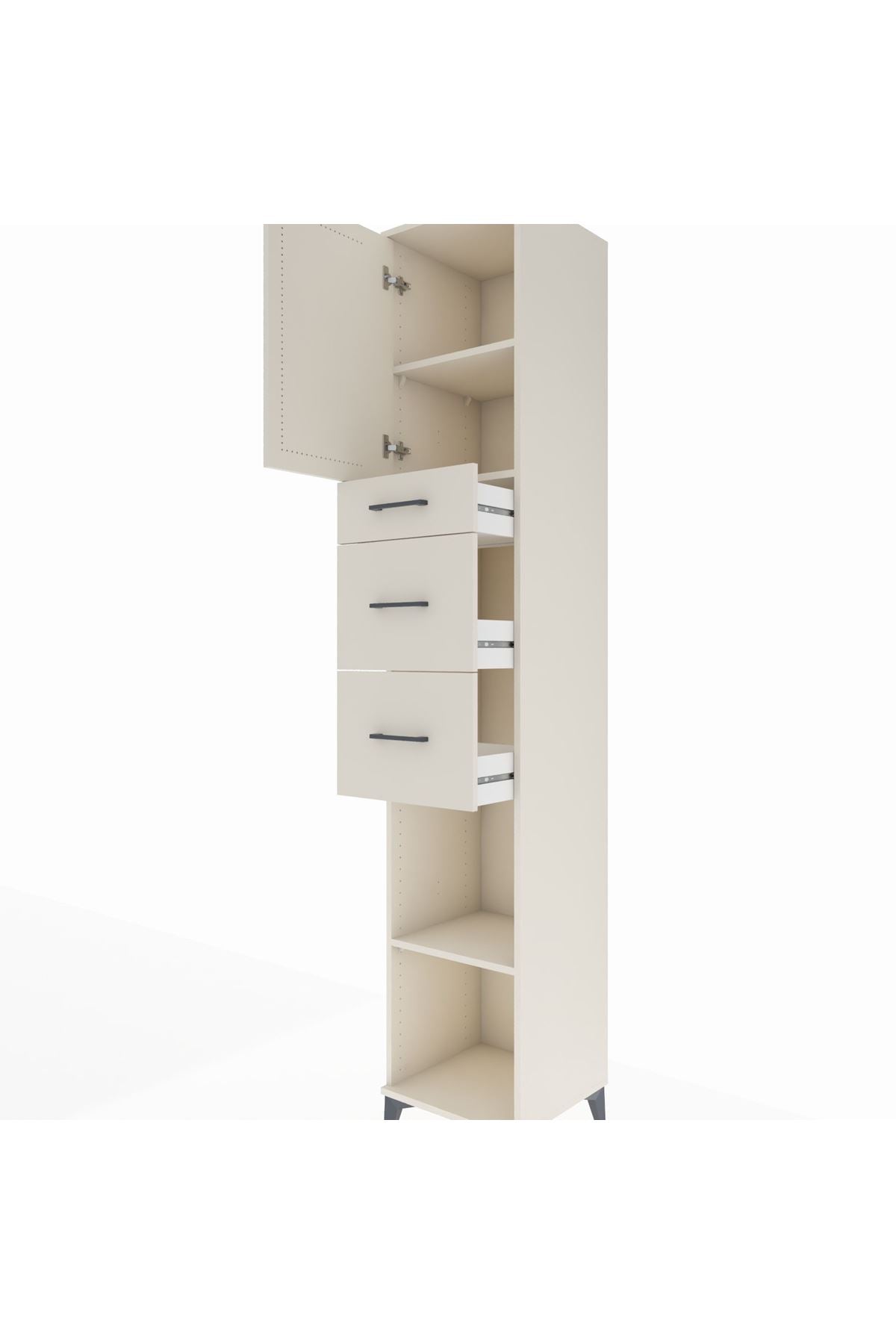 Hyperion Dolap 3 Raflı 3 Çekmeceli Tek Kapaklı 44x44x243 Aytaşı-Aytaşı