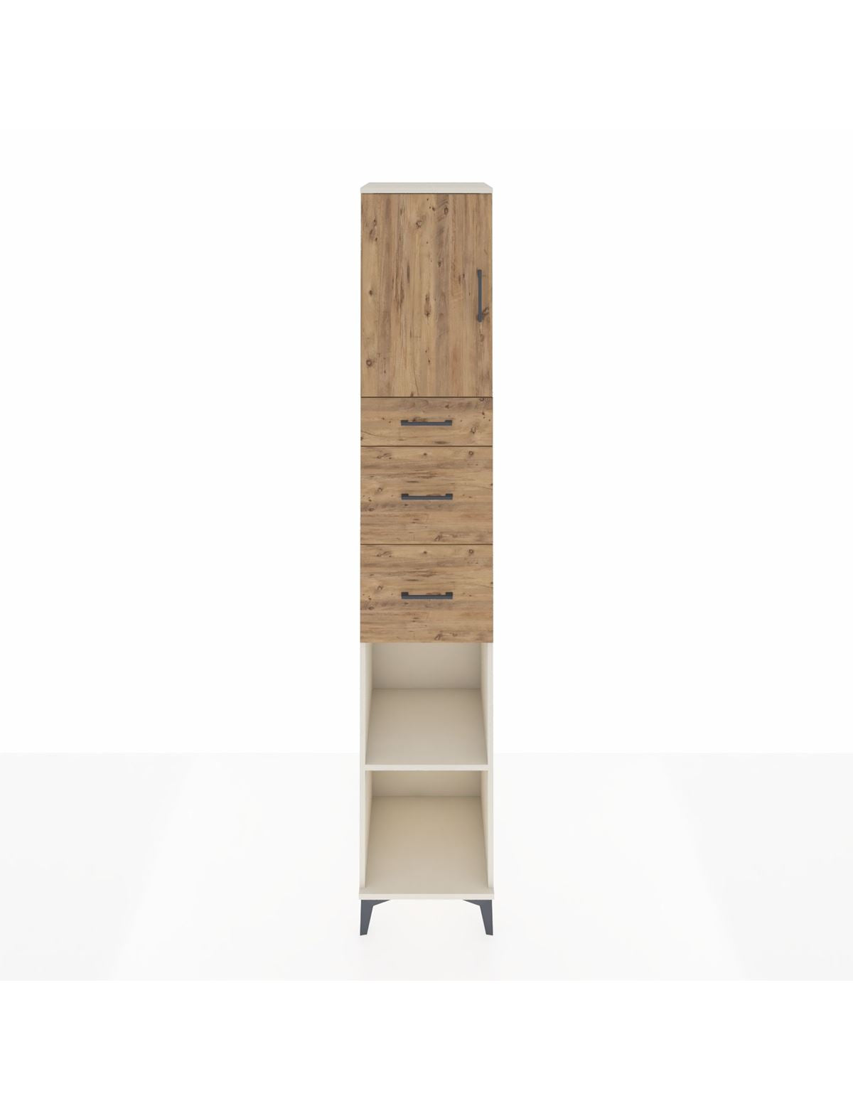 Hyperion Dolap 3 Raflı 3 Çekmeceli Tek Kapaklı 44x44x243 Aytaşı-Çam