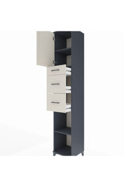 Hyperion Dolap 3 Raflı 3 Çekmeceli Tek Kapaklı 44x44x243 Antrasit-Aytaşı